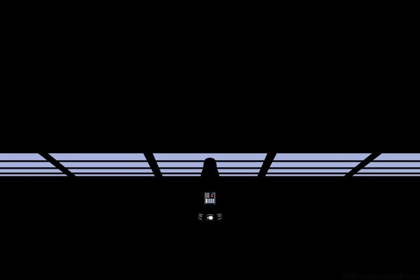 Fragmento de star wars en una habitación oscura