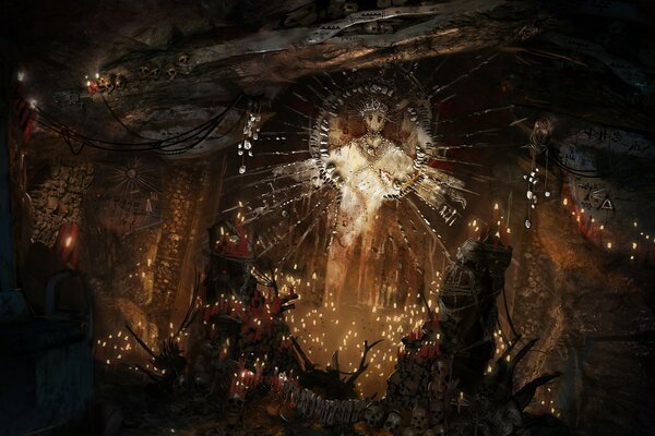 Escena de la cueva de tomb raider