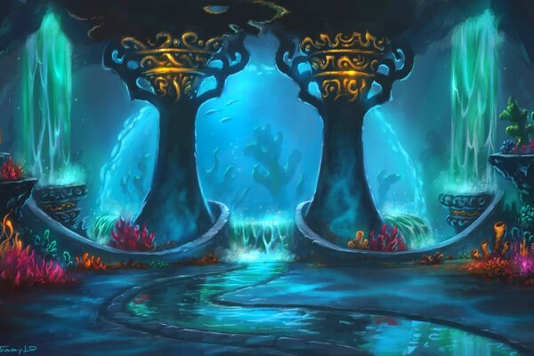 Hermoso paisaje en el juego en línea