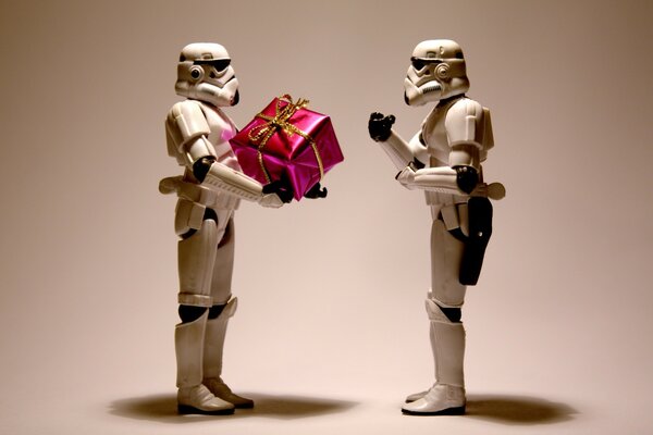 Arte navideño dos Stormtroopers