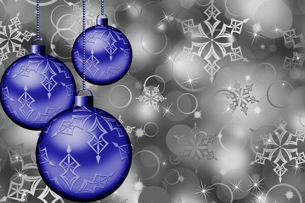 Fondo gris con brillantes bolas de Navidad