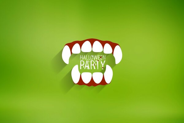 Dientes blancos de vampiro para la fiesta de Halloween
