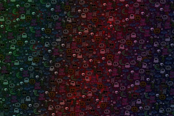 Pequeños fantasmas. Fondo de pantalla degradado