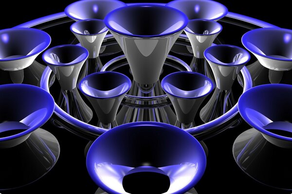 Diseño de tubo de color azul