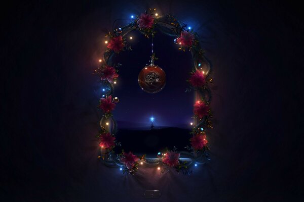 Decoración navideña-corona luminosa