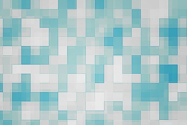 Mosaico geométrico en tonos azul y blanco