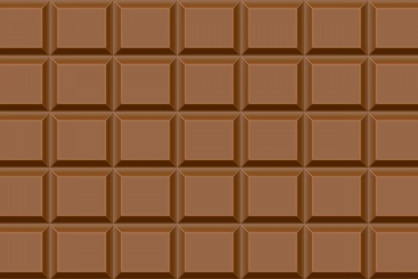 Barra de chocolate marrón rectangular