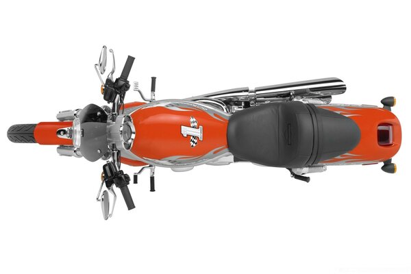 Naranja de la motocicleta, vista superior
