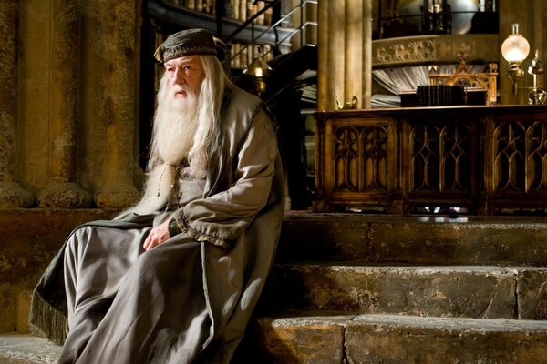 El sabio director de la escuela Harry Potter