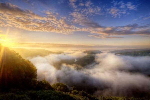 Amanecer a vista de pájaro
