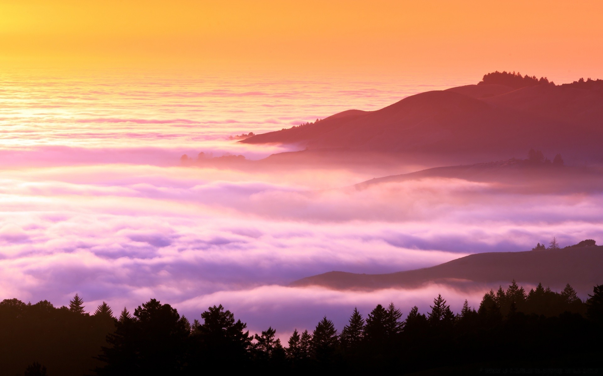 montañas puesta de sol amanecer noche anochecer sol cielo paisaje al aire libre naturaleza niebla iluminado