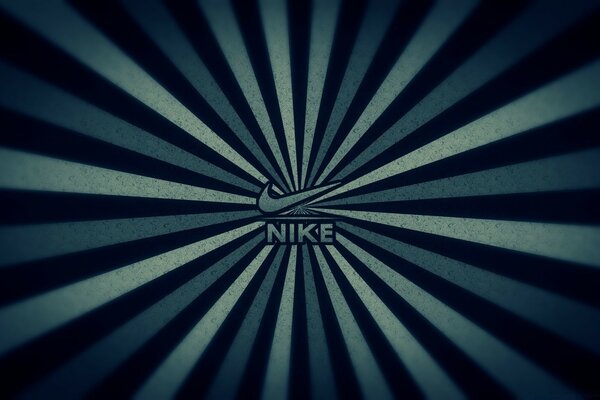 Logotipo de Nike sobre fondo rayado