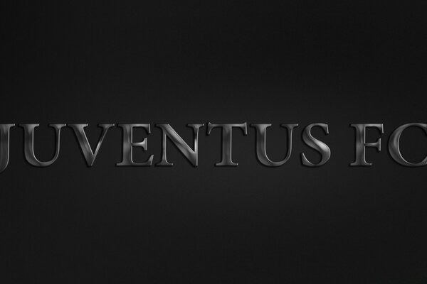Juventus fc inscripción sobre fondo negro