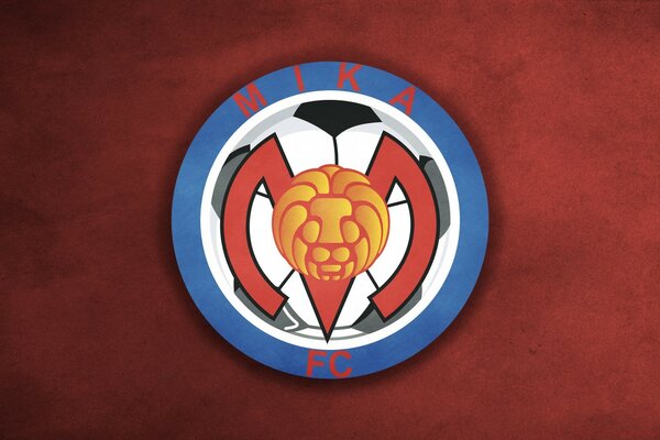 Diseño del símbolo del Club de fútbol sobre fondo rojo